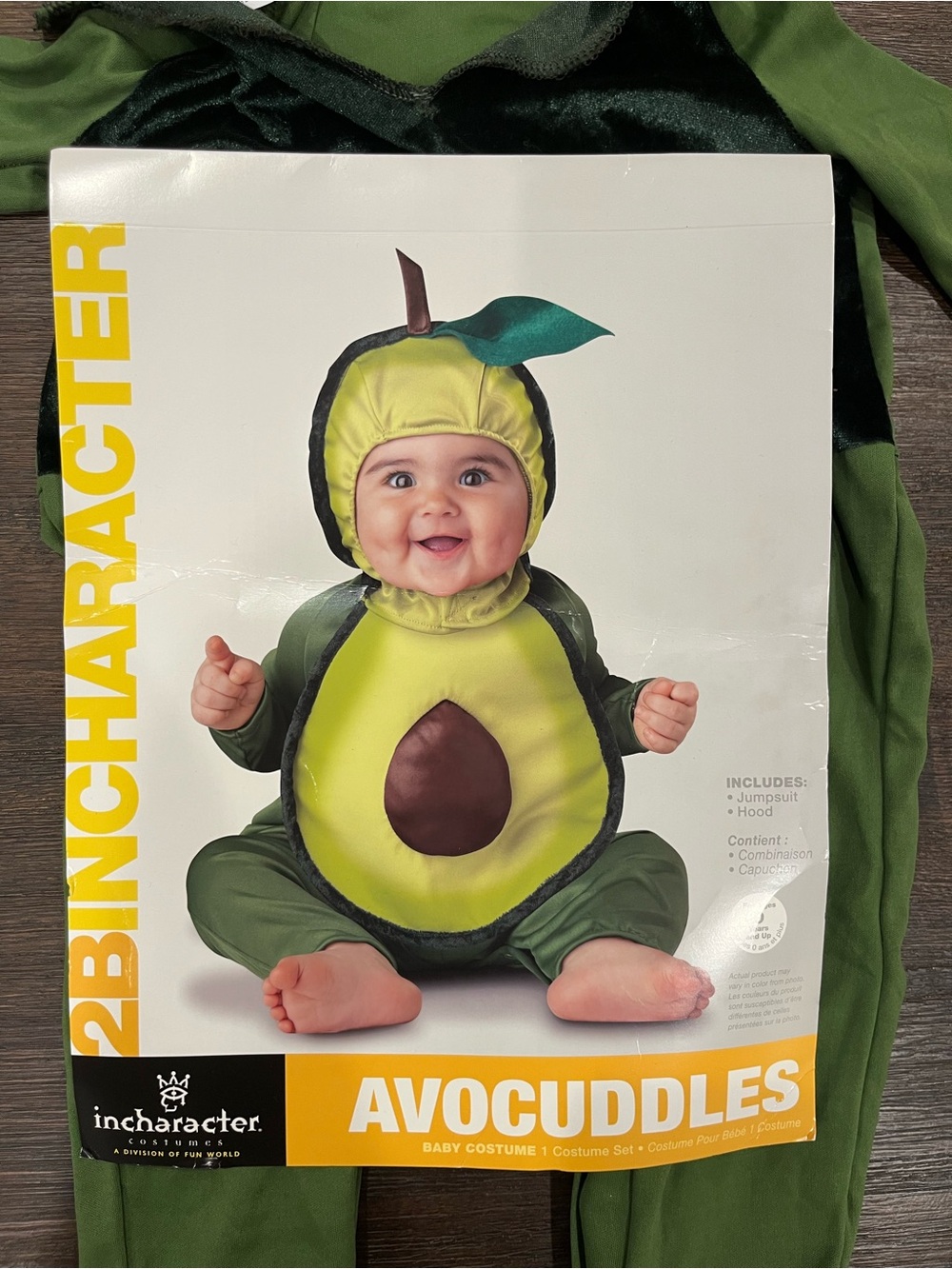 Avocuddles Baby Avocado Halloween Costume in Green | Size Small 6-12Months